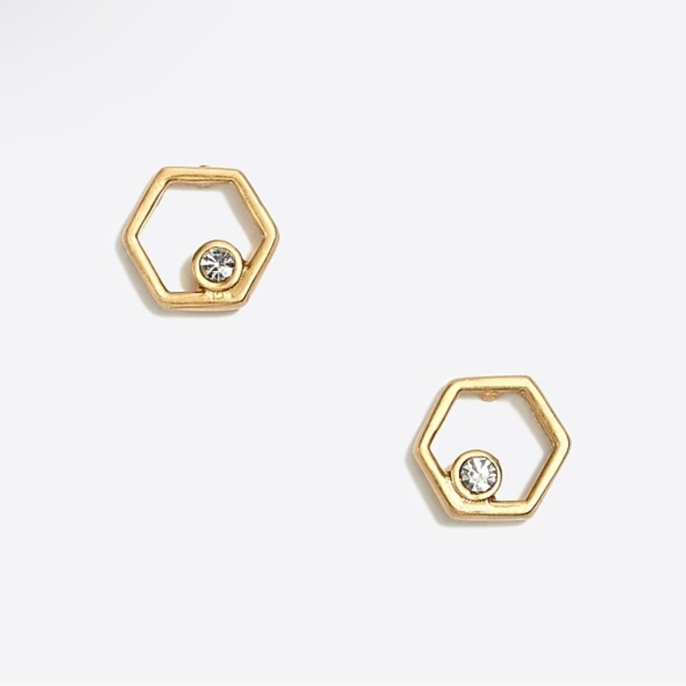 J. Crew Golden Hexagon Earrings